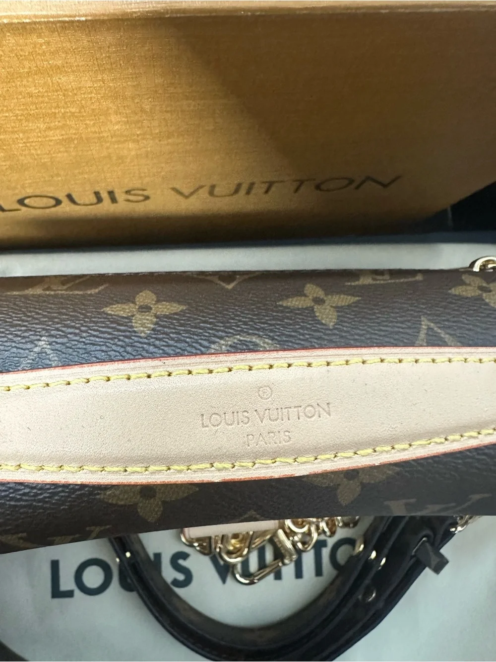 Louis Vuitton Brown Monogram Pochette Métis with Gold Hardware